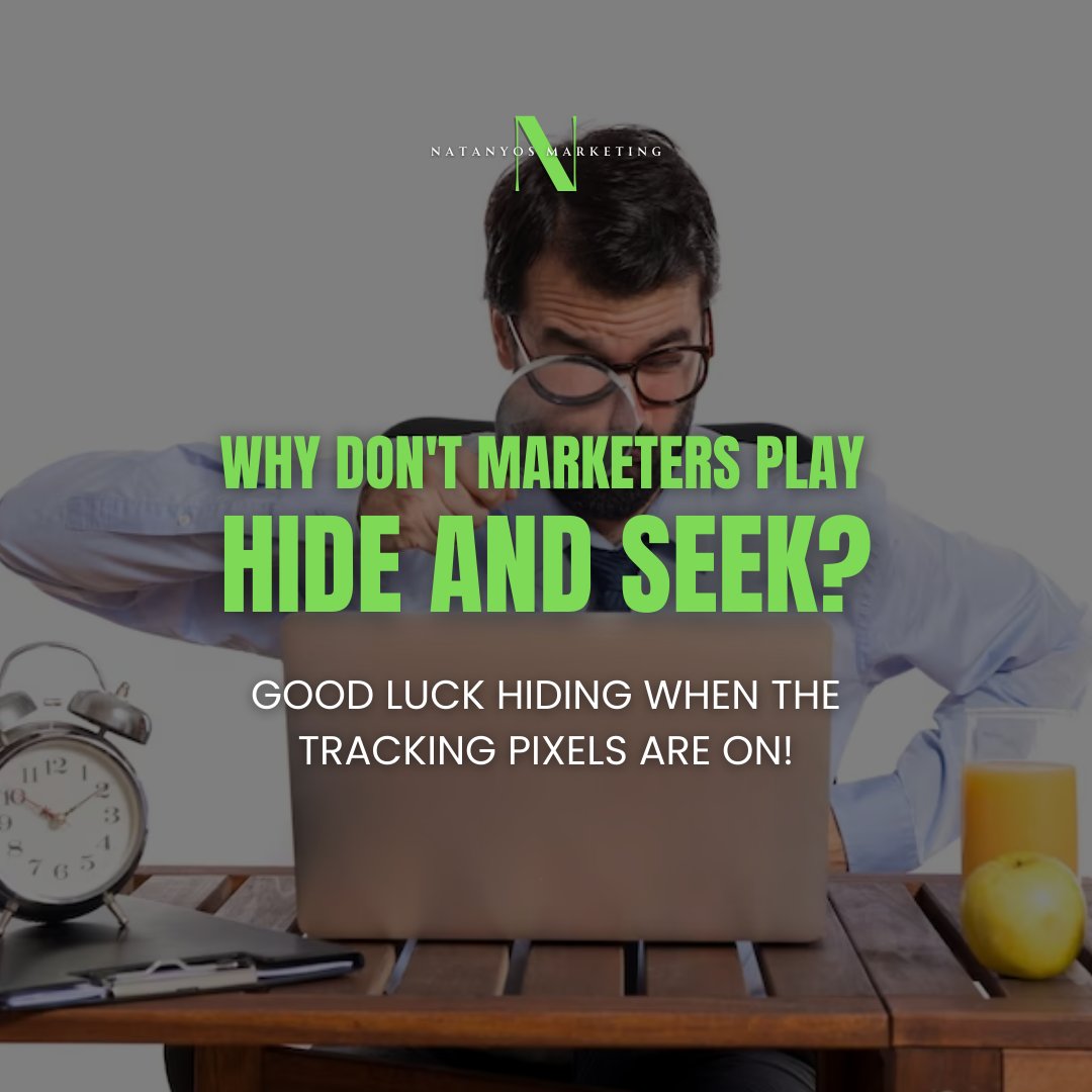 BrobergDennis's tweet photo. Why don't marketers play hide and seek? Good luck hiding when the tracking pixels are on! 😄

#MarketingHumor https://t.co/17Pgga61Jo