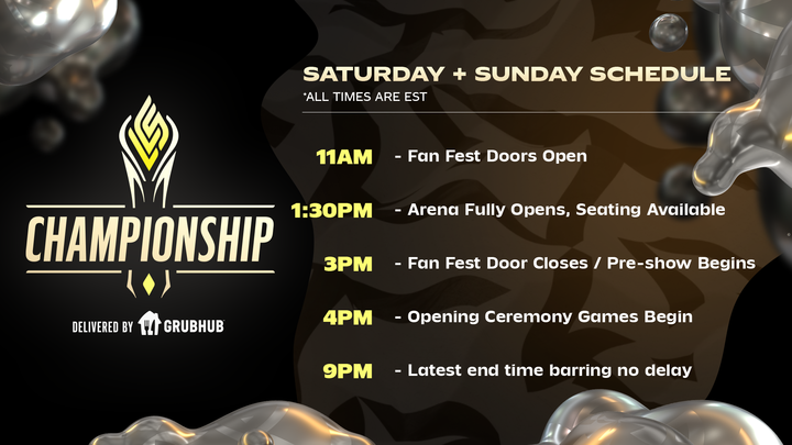 LCSOfficial's tweet photo. Take a peek at the schedule for the 2023 #LCS Championship, delivered by @Grubhub, coming this weekend! https://t.co/jA9ngCsIDL
