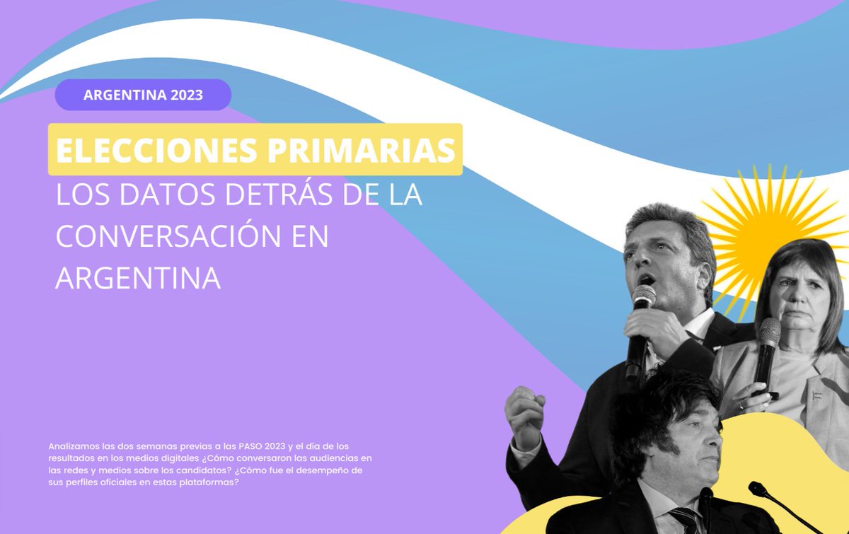TopicFlower's tweet photo. 📢 #TopicAnalysis: Evolución de las #PASO2023 en las #RedesSociales y los #MediosDigitales de Argentina.
➡️ Te compartimos los #insights y #tendencias que moldearon esta jornada electoral. ¡Descúbrelo aquí! 🔗https://t.co/VOEwlnMuUi
#AnálisisDigital #EnVivo #EleccionesArg https://t.co/QgP5Z0F993
