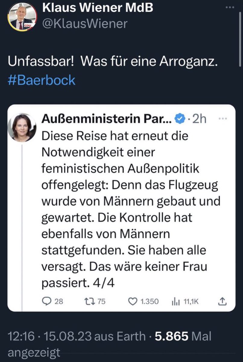 SPDErkrath's tweet photo. Wenn man zu beschränkt ist, einen Parodie Account zu erkennen, dann sollte man sich wenigstens bei der Außenministerin @ABaerbock für diese Entgleisung entschuldigen, statt einfach nur den Tweet zu löschen und sich auf die eigene Dummheit zu berufen. 

@KlausWiener #CDU https://t.co/EASHgs6tQT