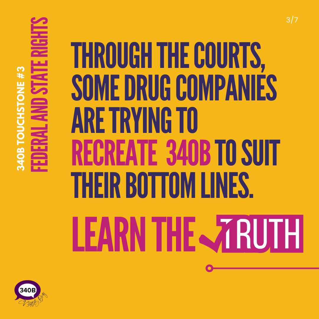 CV340B's tweet photo. Drug Companies don't get to make up the rules in #340B to increase their bottom lines. Protect Federal Authority and States' Rights. #Defend340B
https://t.co/96OqDTzNgS https://t.co/pgDLCa5TGe