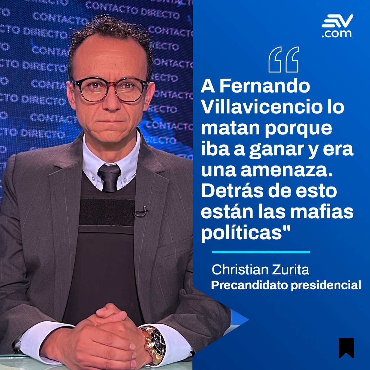 EcuavisaInforma's tweet photo. 🗳 #Elecciones2023 | En #ContactoDirecto 🎙, Christian Zurita, el precandidato por el Movimiento Construye, habló sobre la seguridad de Fernando Villavicencio y las razones que motivaron su asesinato.

Mira la entrevista ▶ https://t.co/r3ihQm35mP https://t.co/eKhbCKavaY