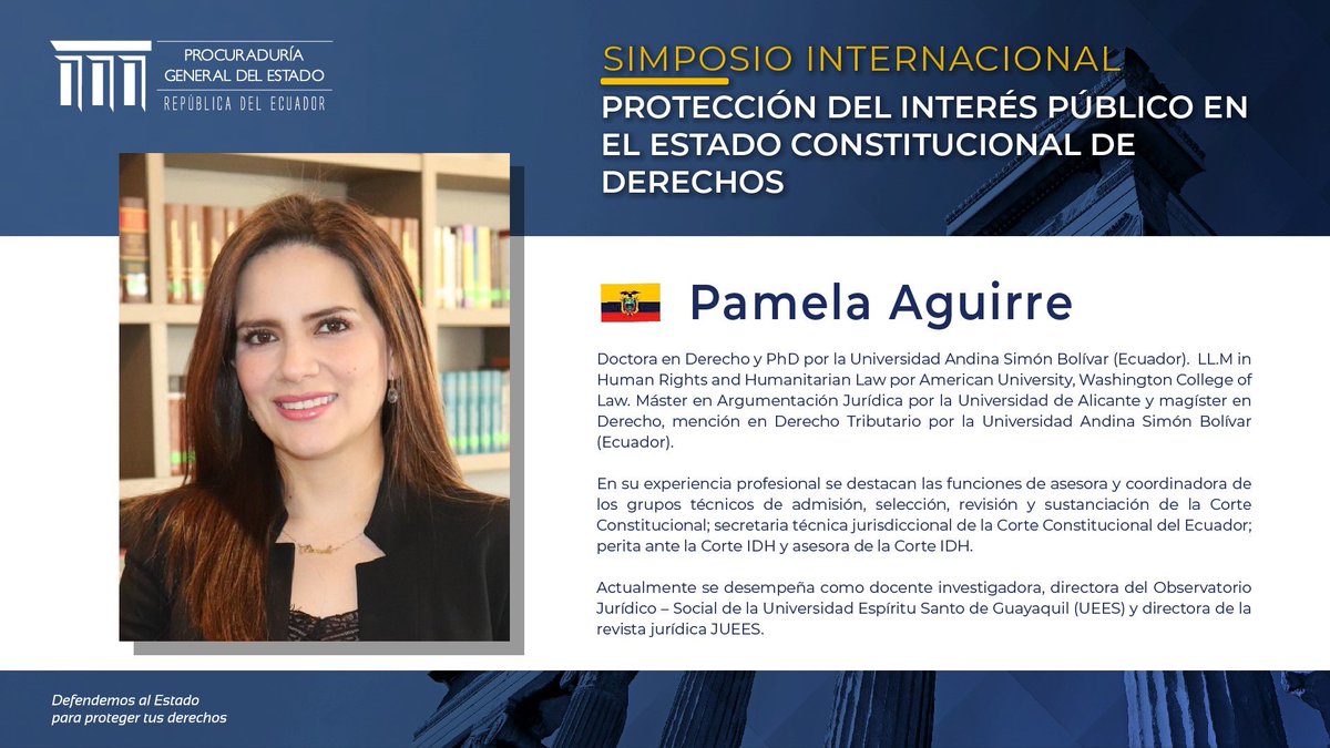 También participará la destacada doctora <a href="/pame_j_aguirre/">Pamela Aguirre Castro</a> con el tema: El precedente constitucional ecuatoriano: la problemática identificación.