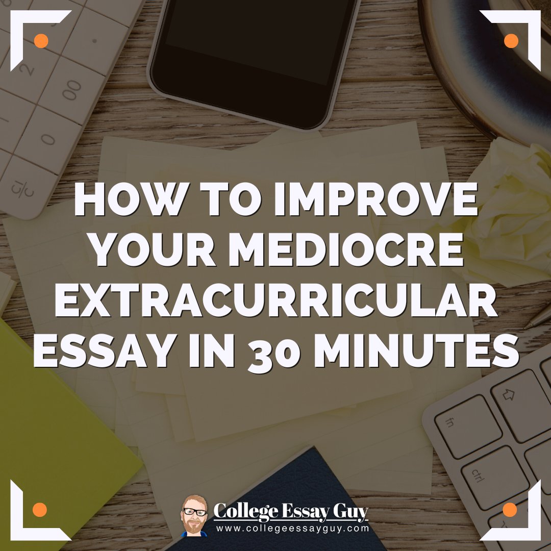 It can be hard to write an outstanding extracurricular essay. Students tend to write dry descriptions of an activity &miss out on the most important part: the 'so what?'. Struggling to inject insight into your extracurricular essay? Check out this post 🔗: collegeessayguy.com/blog/improving…