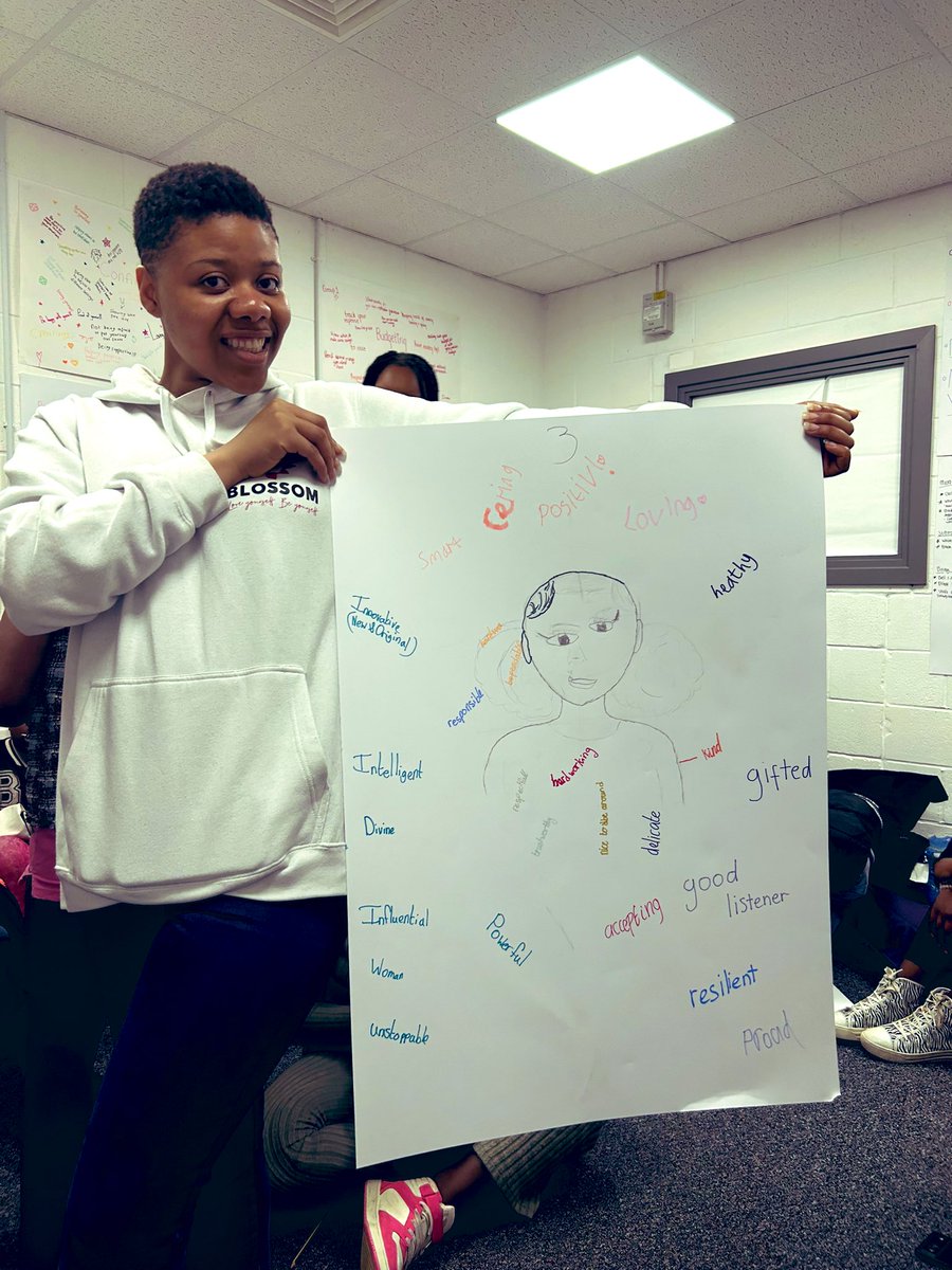 blossomfound's tweet photo. Day 2 Eleanor from @manchesteryz came to visit. Today our focus was on role models and goal setting.
Images of role models and their qualities.
#Manchester #Charity #augustactivities #Summer2023 https://t.co/oOoJdDQkJZ