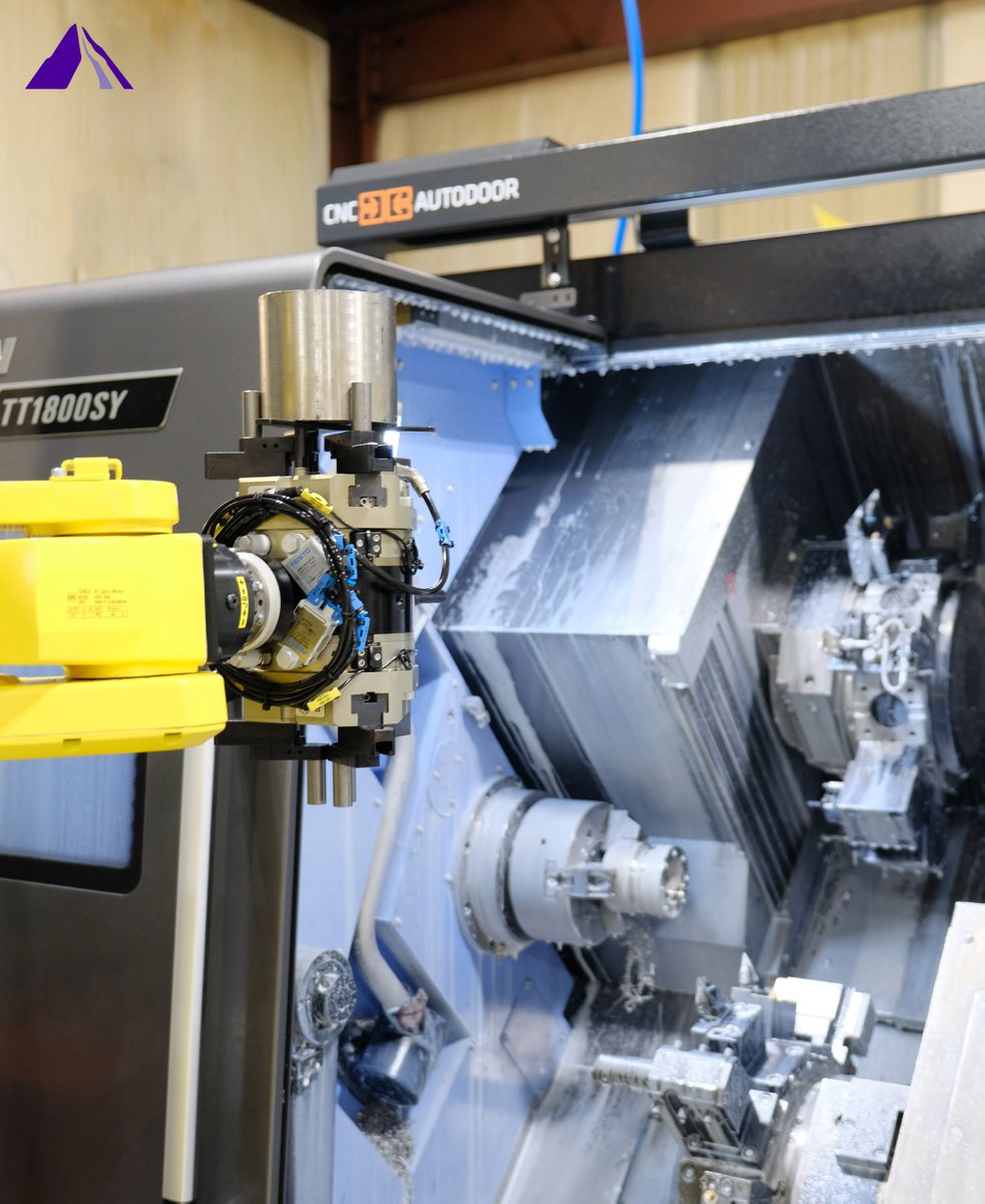 Walter, our robot interfaced with the Doosan TT1800, is ready to help process orders!
#ChoosePeak ow.ly/cqfC50KbYmn

#machining #machinedparts #precisionmachining #quality #superalloys