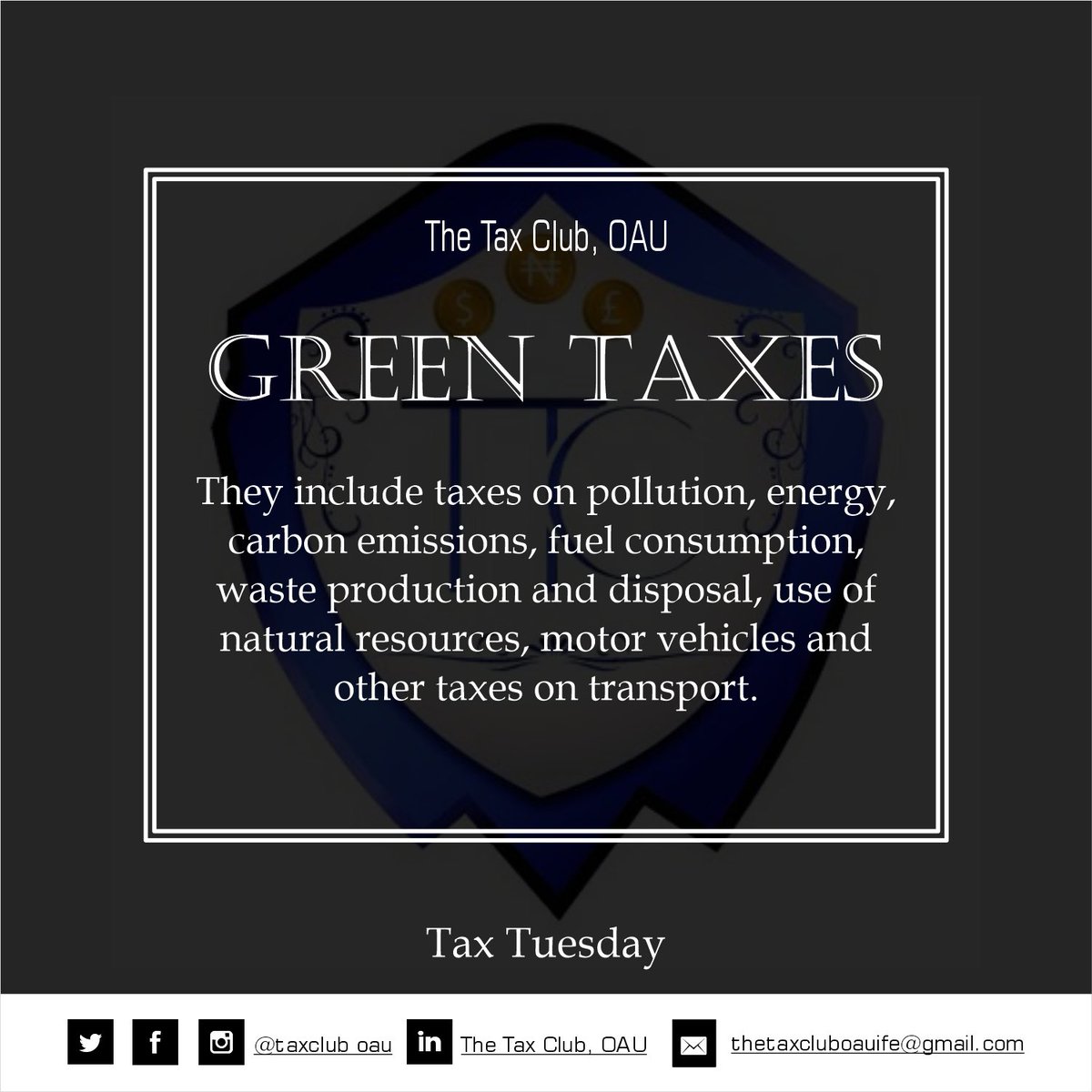 Tax Tuesday is back! Today, we learn about Green Taxes.

#taxtuesday #tax #taxtips #greentaxes