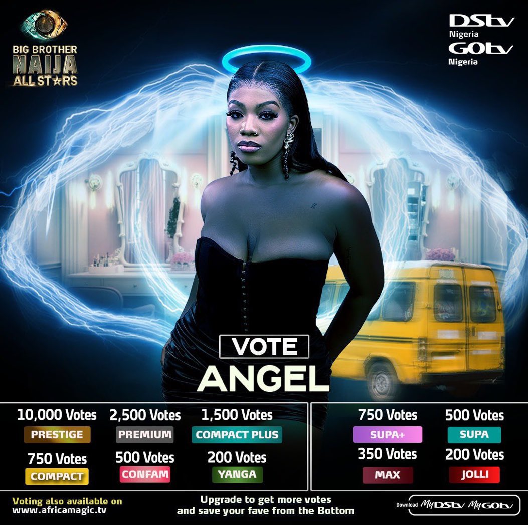 What’s the use of watching BBN if Angel gets evicted 😭 my girl must remain in the house oo

Mobile site where you get 100 Votes : bitly.ws/RjWB
Desktop site : bitly.ws/RjWB

#MyDStvApp : bit.ly/37djuuf

#BBNaija   #BBNAllStars #BBNaijaAllStars