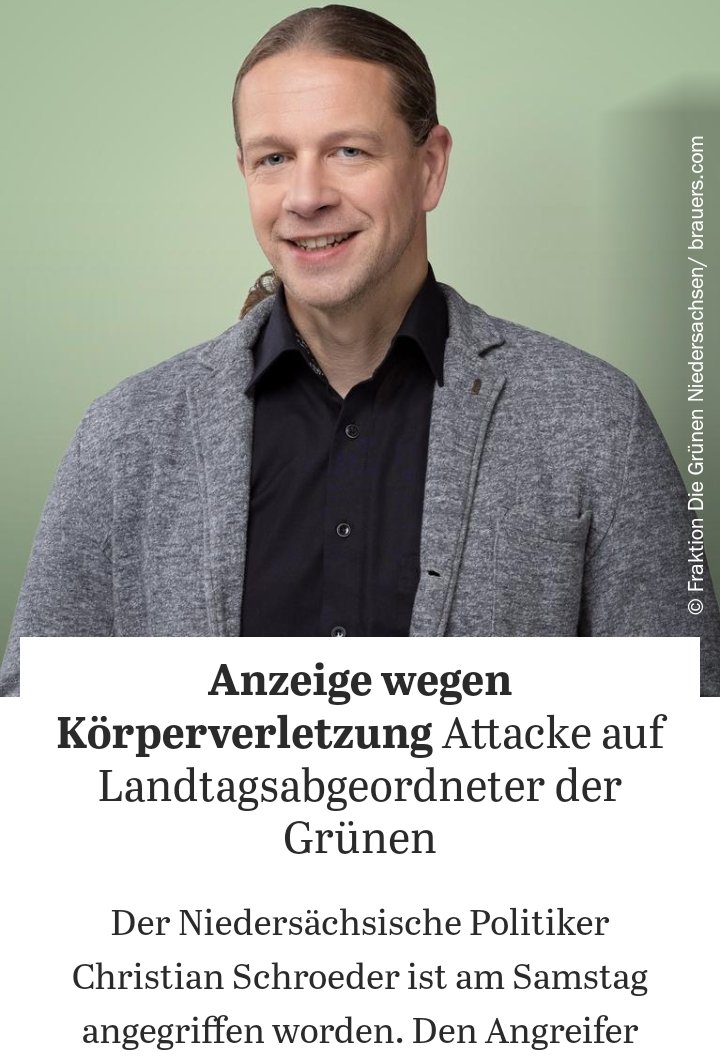 Die massive und fortdauernde
#Hetze der #fckafd gegen die Grünen trägt erste Früchte! #AfDVerbotSofort #Jurca tagesspiegel.de/politik/anzeig…