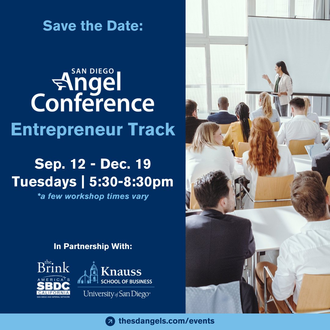 The San Diego Angel Conference in partnership with the Brink SBDC, offers 4 months of weekly workshops for #entrepreneurs to help develop, explore, and refine the fundamentals required to prepare for #angelinvestment. Visit hubs.ly/Q01_0t7H0 to learn more.