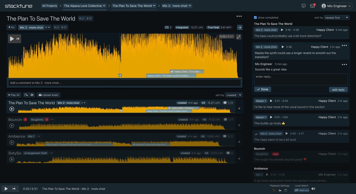 stacktune's tweet image. Exciting News! Stacktune's Major Release v3 is here! Discover the ultimate audio project management platform with a sleek new user interface, accessible and intuitive. Upload, share, and collaborate seamlessly. Get started here: stacktune.com