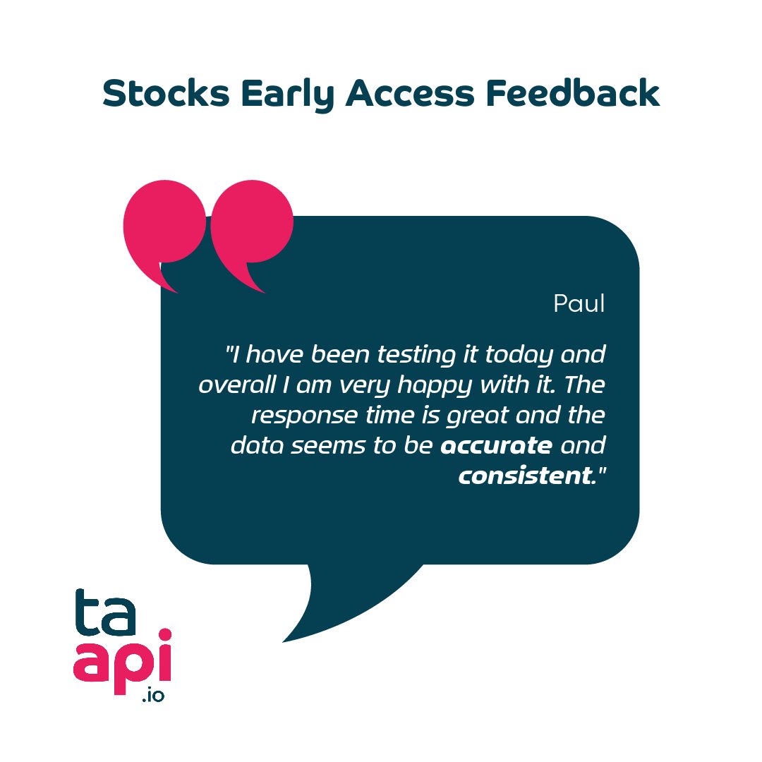 taapi_io's tweet photo. Great feedback coming in from early testing of our US stocks implementation. https://t.co/w8F8qV9qzG