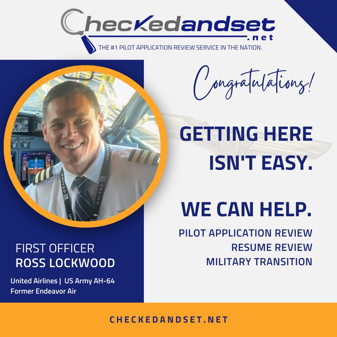 CheckedAndSet's tweet image. Congratulations, Ross!

Getting to @United isn’t easy.
We can help.

Schedule your consult today.

#aviationjobs #pilotjob #aviationcareer #pilot #military #armedforces #checkedandset #unitedairlines #usarmy