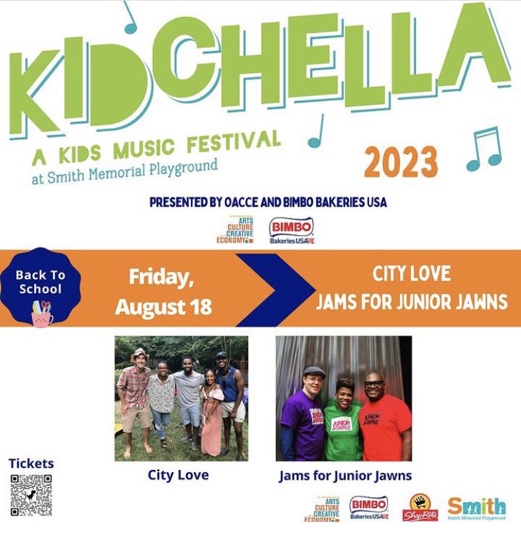 Kidchella 2023!!! (Aka the original Coachella) Come join us Friday eve for some family fun at the amazing <a href="/SmithPlayground/">Smith Memorial Playground & Playhouse</a> ❤️🎶☀️ so excited to share the stage with Thembi Palmer and juniorjawns!!  Visit smiths website to get tickets or grab them at the door. ✨💜✨
