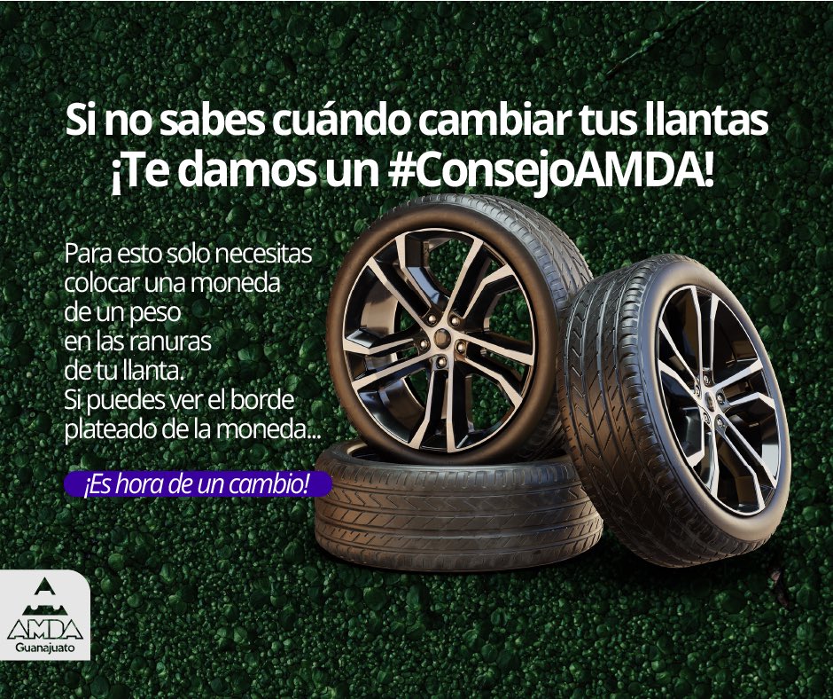 amdagto's tweet photo. Recuerda que es muy importante que pongas atención al desgaste de tus llantas pues una llanta con mucho desgaste puede afectar su rendimiento y agarre.
¡Síguenos para más tips y consejos!
#ConsejoAMDA #tipsdeautos #autos https://t.co/YO36teoJrC