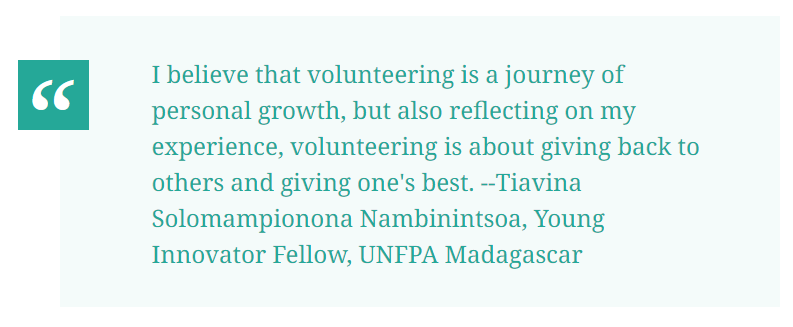ToilyKurbanov's tweet photo. @UNVolunteers @UNVEurasia @UNVAsiaPacific @UNVPacific @UNV_ROWCA 4⃣ Tiavina Solomampionona Nambinintsoa, UNFPA, Madagascar. Full story ➡️ https://t.co/hRiJxaRYil https://t.co/VITlLqryHZ