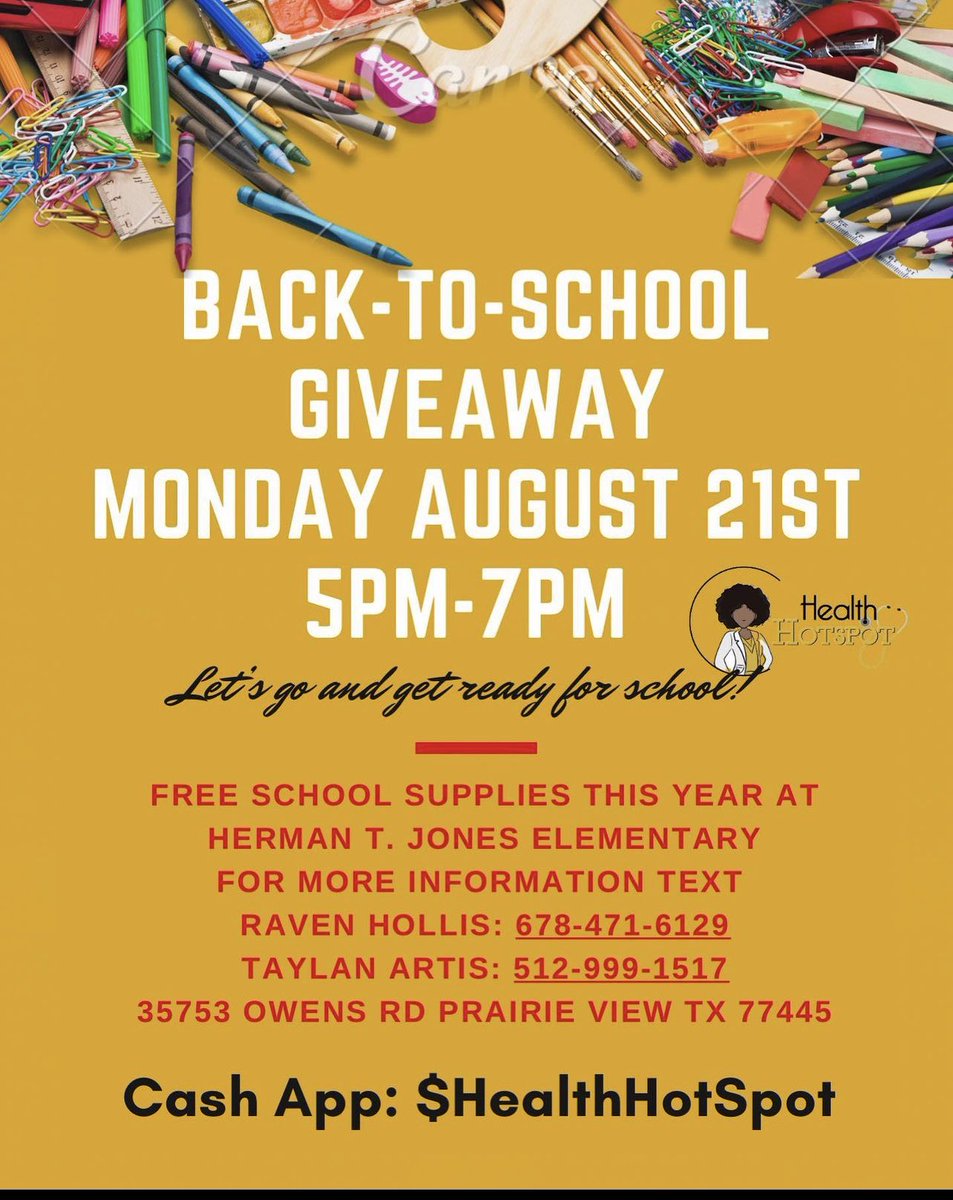 Panther Family! 🐾 💜
We are accepting backpack donations THIS Saturday at City Hall at 10am for the Jones Back to School Drive on Monday, August 21st! If you’d like to volunteer and want service hours dm me!!!

Don’t meet me there, beat me there. #PV27 #PV26 #PV25 #PV24 #PVAMU