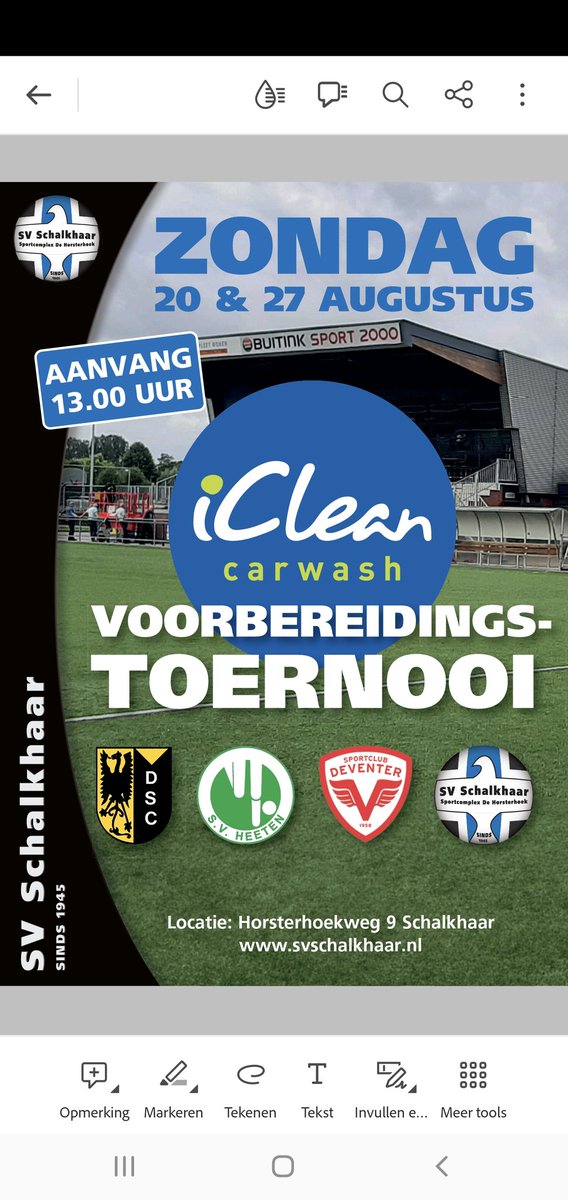 Zondag 20 augustus. Aftrap 13.00 uur; VV Diepenveen – Sportclub Deventer