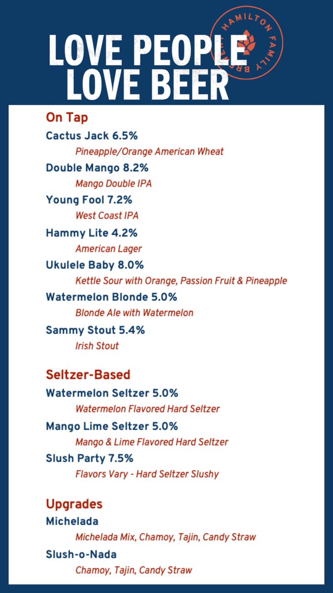 HamFamBrew's tweet photo. This week’s line-up! 🍻 https://t.co/3w56delp5g