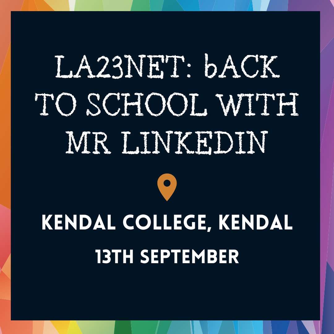LA23NET is BACK.
And we’re going back to (LinkedIn) school.
We’re kick-starting the season by taking over @kendalcollege for an evening of all things LinkedIn led by special guest Mark Williams AKA Mr LinkedIn.
Grab your ticket 👩‍🎓👨‍🎓👉 lnkd.in/dmpTBu8n
#Cumbria #Networking