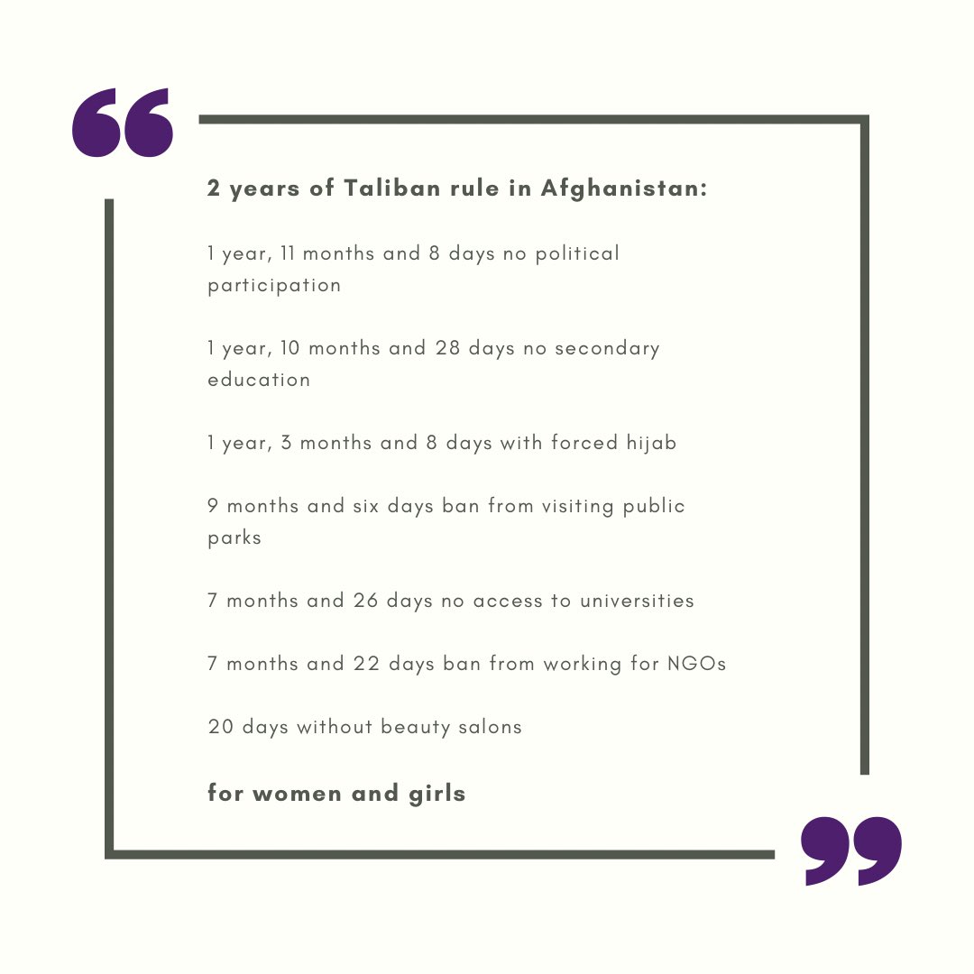 2 years of Taliban rule in #Afghanistan and what it means for women and girls… #GenderApartheid #August15