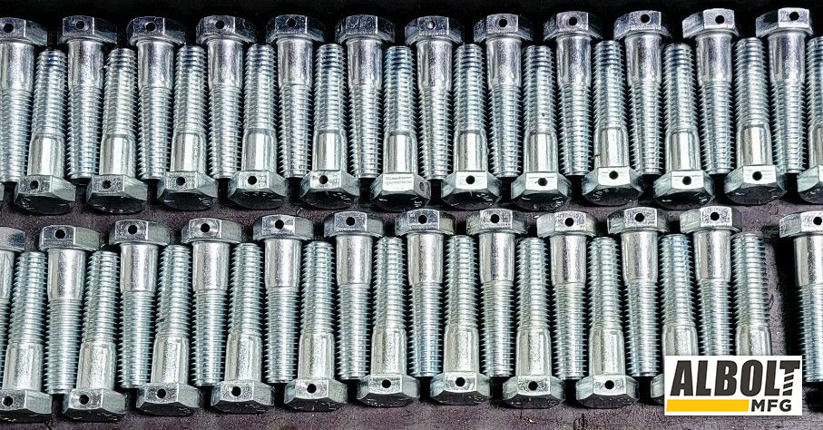 AlboltMFG's tweet photo. One of our amazing customers needed some secondary work done, so we drilled a .156 hole through the flat on these 5/8-11 Gr 5 HCS. No Problem!

Albolt can get you everything to build anything. Give us a call today! #SpecialtyFasteners #Fasteners #manufacturingexcellence https://t.co/836X5bHoOa