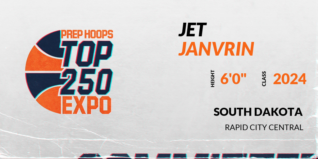 PrepHoopsDakota's tweet photo. Welcome Class of 2024 Jet Janvrin (@JetJanvrin) of Rapid City Central HS to the @PrepHoopsDakota Showcase @ Avera Sports Center. 

🔥🏀 #PHTop250DAKS 🏀🔥

Register NOW! 👇  
https://t.co/VKKsrEMZUW https://t.co/MoAXS67L9L