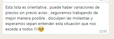 ceroequis's tweet photo. 😵#Yending-todo-al-joraca
Otro proveedor, al menos pasó lista de precios, aunque sea orientativa. Minuto a minuto, segundo a segundo puede cambiar todo!!!🤪
Estamos todos re excedidos de realidad caótica argenta.
@carolsua https://t.co/Zhk1ZqNbp5
