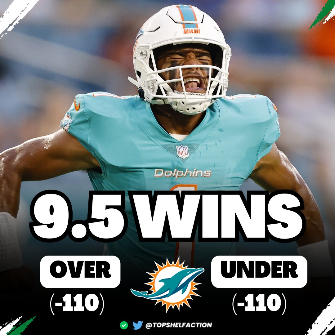 TopShelfAction's tweet photo. ๐๐ฎ NFL Win Total Predictions ๐๐
๐ฅ Can Miami exceed expectations in the 2023 season?
๐ค Will the Dolphins go over or under 9.5 wins this year?
Like & Quote YOUR pick ๐๐
#TopShelfAction๐ฅ
#FinsUp
#OverUnderBets
#NFLTwitter
#GamblingTwitter https://t.co/WzIA5Bshg2