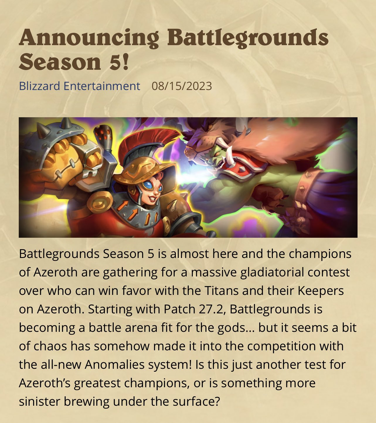 Announcing Battlegrounds Season 3! - Hearthstone