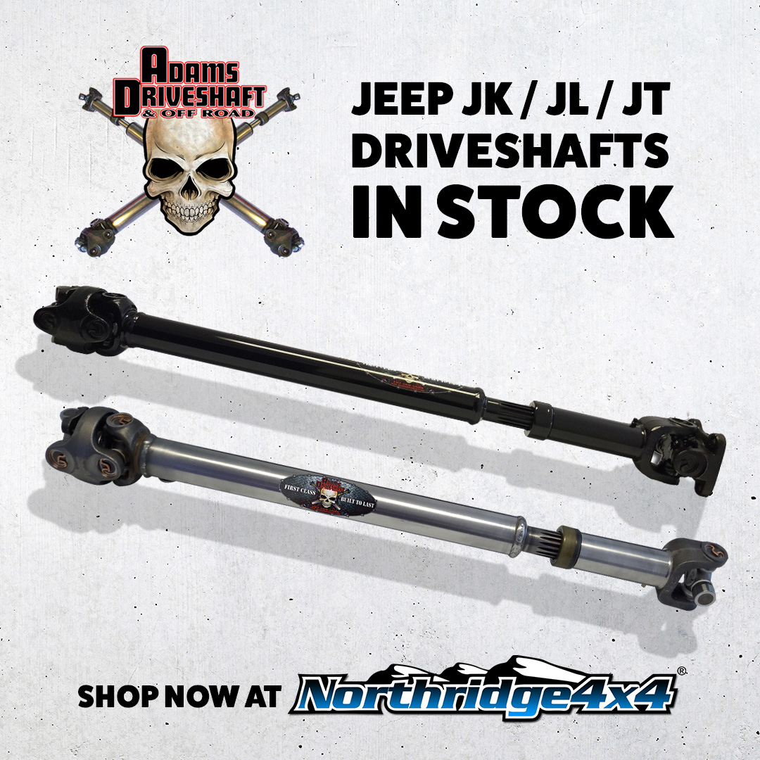 Heavy-Duty Driveshafts for Serious Off-Road Applications! Thanks to this reliable upgrade, you'll be able to push your Jeep farther, ride longer, and explore more. buff.ly/43pR6jl 

#adamsdriveshaft #northridge4x4 #northridgenation #deals #jeepjl #jeepjk #jeepjt #jeep