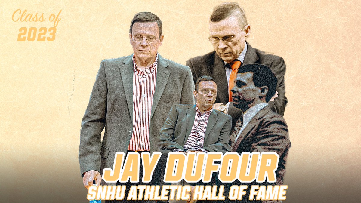 snhupenmen's tweet photo. Today's final inductee into the SNHU Athletic Hall of Fame Class of 2023 is Jay Dufour! We'll have five more honorees Wednesday and our final five Thursday.

https://t.co/qb9b6T8XrX https://t.co/0pucb3XqrK