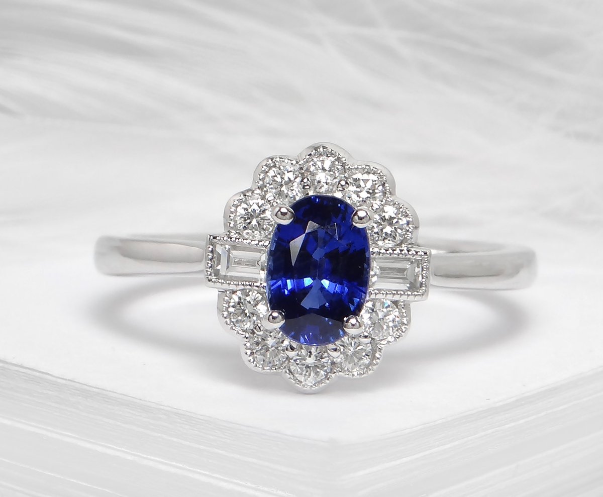 This sapphire and diamond ring is giving Princess Diana vibes 💙✨

Would you wear something other than a diamond as an engagement ring? #sapphire #gemstone #diamond #engagement