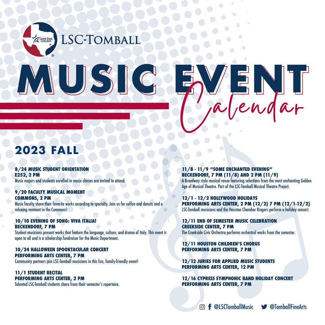 Check out some of our Music Departments events coming this fall!