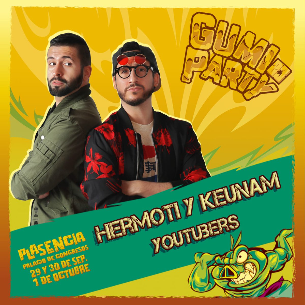 ¡Empezamos con nuestros invitados para la #Gumiparty2023!
Con todos ustedes🥁🥁🥁 
Hermoti (<a href="/hermoti/">Hermoti</a>) y Keunam (<a href="/Keunam_/">Keunam</a>)  

¡Youtubers, cantantes e ingenieros! Teniendo el vídeo más viral de España en 2017, este año podréis conocerlos y disfrutar de ellos en directo. 😍