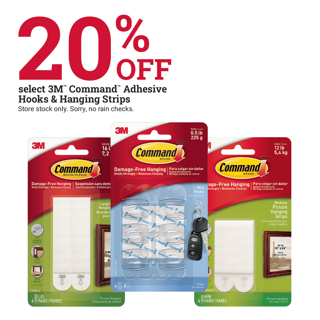 Standard5n10Ace's tweet image. Moving into a dorm or apartment? Don't worry about the "no holes in the walls" clause when now through 8/29/2023 you can get 20% off select 3M™ Command™ adhesive hooks and hanging strips right here at your #HelpfulHardware place. #MyLocalAce