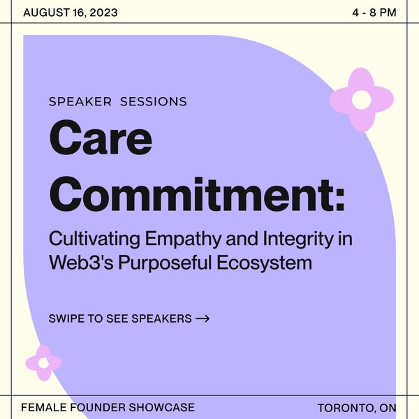 F3_Ventures's tweet photo. One more day! Who’s excited?!🥳 Join us for an inspiring panel at the #FemaleFounderShowcase, as part of #ETHWomen and #Futurist23! 🚀

Panel Title: Care Commitment 
We're diving deep into a discussion about:
✨Cultivating empathy and integrity in Web3’s purposeful ecosystem 

What an amazing opportunity to explore and be profoundly moved by these amazing women who are actively shaping a more vibrant future for everyone!🥰