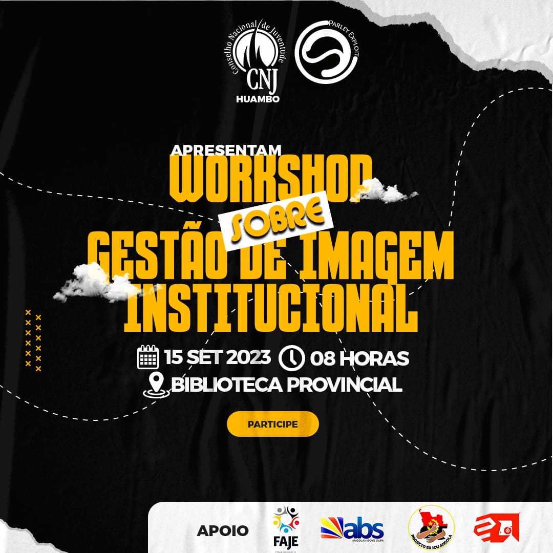 MidelsonCasseca's tweet photo. WORKSHOP SOBRE GESTÃO DE IMAGEM INSTITUCIONAL https://t.co/1bg1h3Fko2