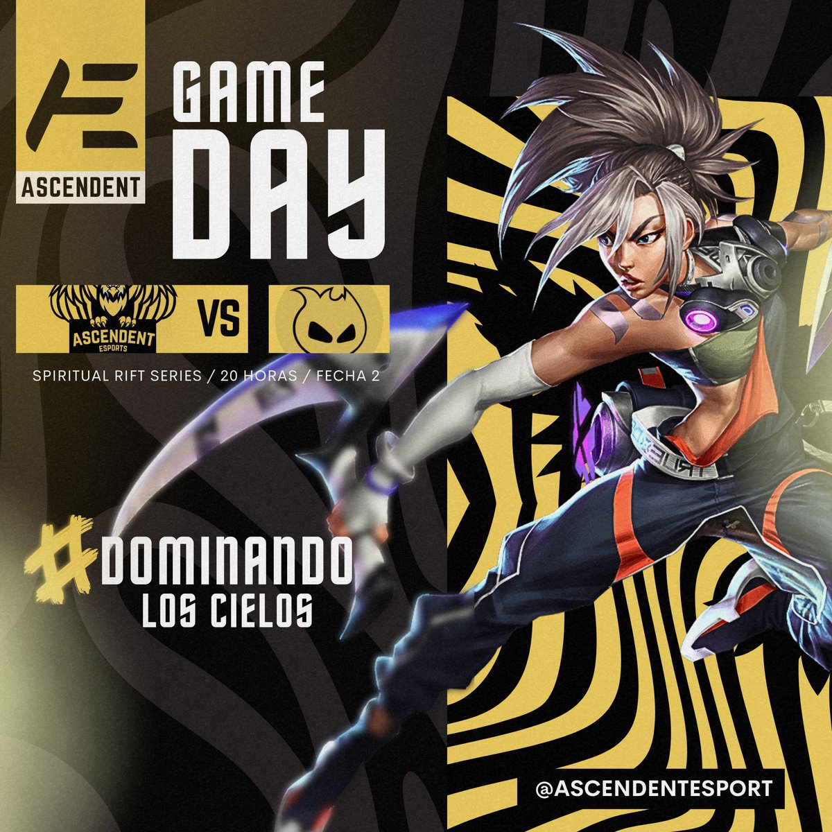 ascendentesport's tweet photo. ยกHOY JUEGA ASCENDENT! ยกVAMOS AGUILAS!
๐ #SRS - @LGAplay - #LeagueOfLegends
๐ TCN Esport
๐ 20 Hs (๐ป๐ช)
๐บ https://t.co/heuhGFmq5o
#DominandoLosCielos๐ฆ
https://t.co/2ESPZru3mq