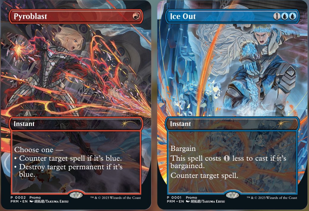 Your local game store is getting two additional anime style cards in the form of promos! More information coming on these soon. Pyroblast and Ice Out. #MTGEldraine Your local game store is getting two additional anime style cards in the form of promos! More information coming on these soon. Pyroblast and Ice Out. #MTGEldraine
