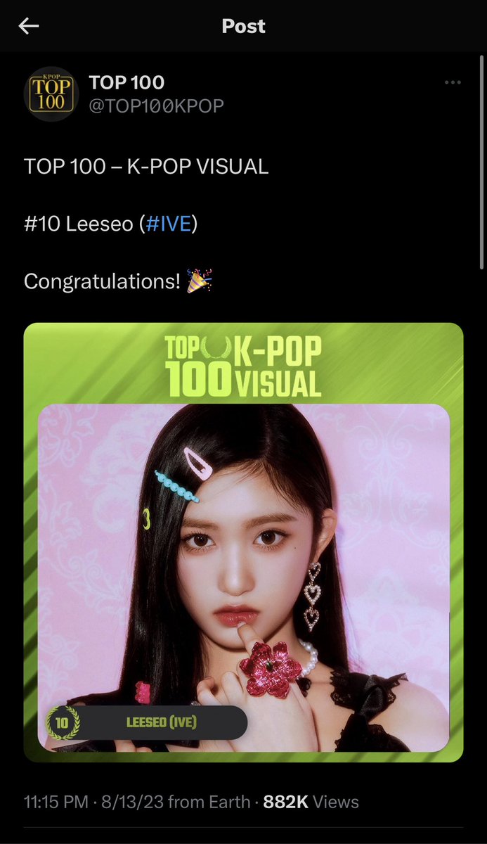 LEESEO_USA's tweet photo. #leeseo finally getting a recognition for her visual #TOP100KPOPVISUAL https://t.co/ylqJbeyfdv