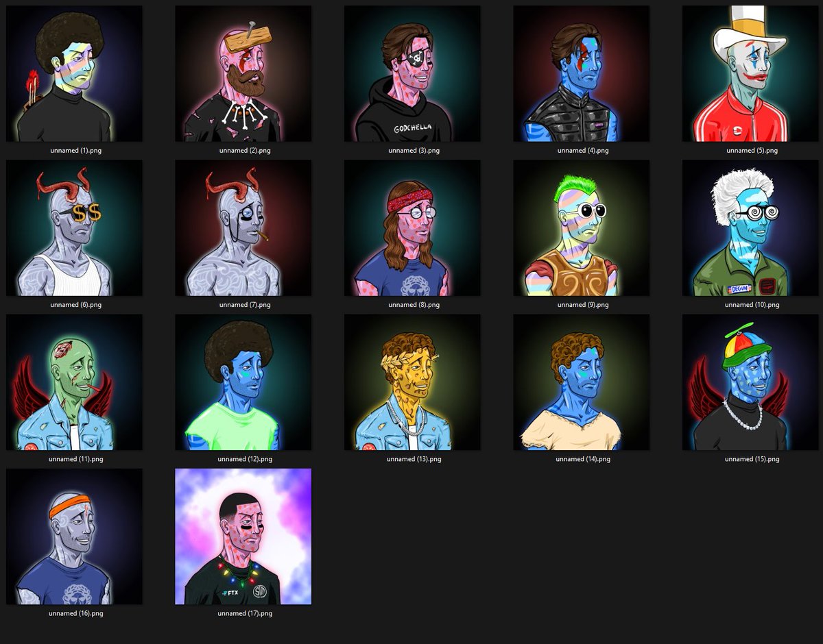 Alright, since vibes are down. I'll airdrop one of these Exiled DeGods to one person that retweets, likes, etc.

I minted these at 3am two years ago. Hope you enjoy them.