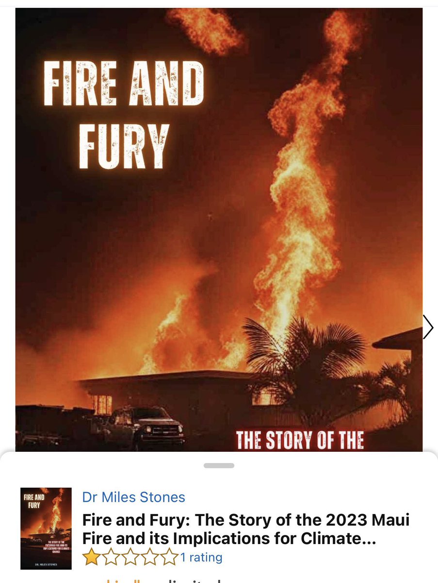 “Not only was that book completed DURING the fire but it’s available on a next day delivery from Amazon in the U.K. as a paperback. Amazon would have needed weeks to Barcode and take delivery.” #MauiFires