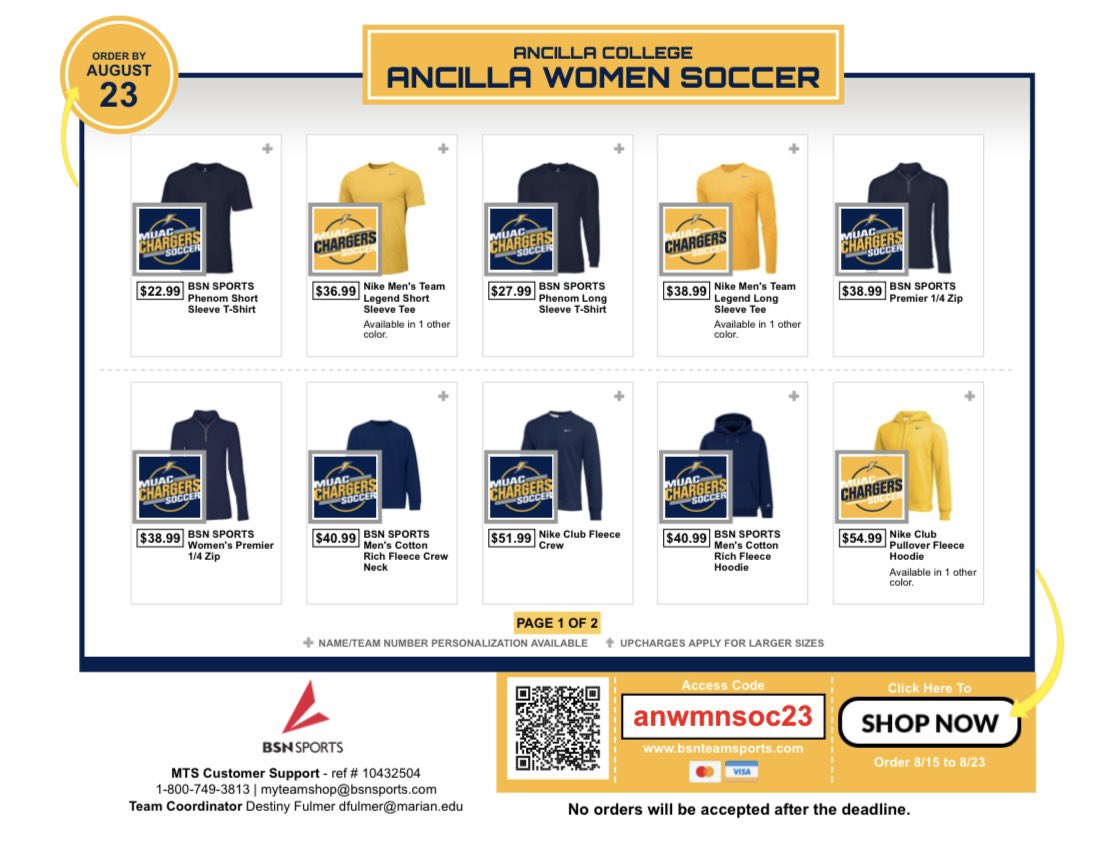 AncillaSoccer's tweet photo. Only four days until conference season starts and it’s time to stock up on MUAC women’s soccer gear! 

OUR SHOP DETAILS
 - Shop Now: https://t.co/abyBIe3Rmc
 - Store Open From: August 15 - August 23, 2023 https://t.co/JKpV8nNSjQ