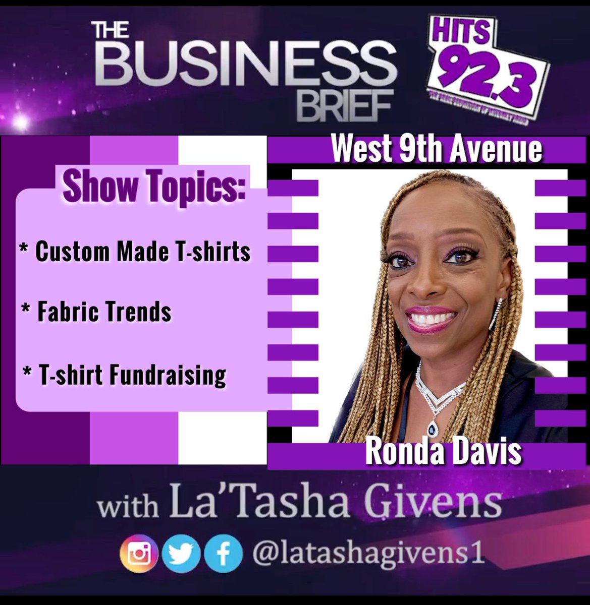 TheBizBrief's tweet photo. Want to get the latest trends on the Atlanta housing market? Or learn about creating your own tshirt company? Tune into @TheBizBrief Wednesday 3-4pm on #Hits923ATL as we chat with Michelle Benton @Findmynewhouse and Ronda Davis @West9thAvenue #TheBusinessBrief @LaTashaGivens1 https://t.co/BCRjf5TU1G