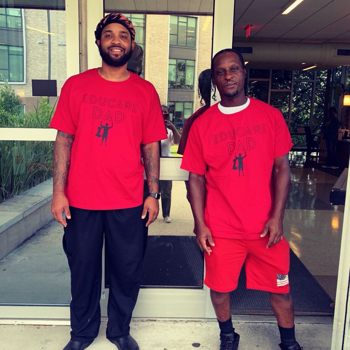 A team of @educarenola Dads rolled out the welcome carpet for children and families this morning!  Perfect start to another great day!  #educarenola #educaredads #neworleans #familyengagement