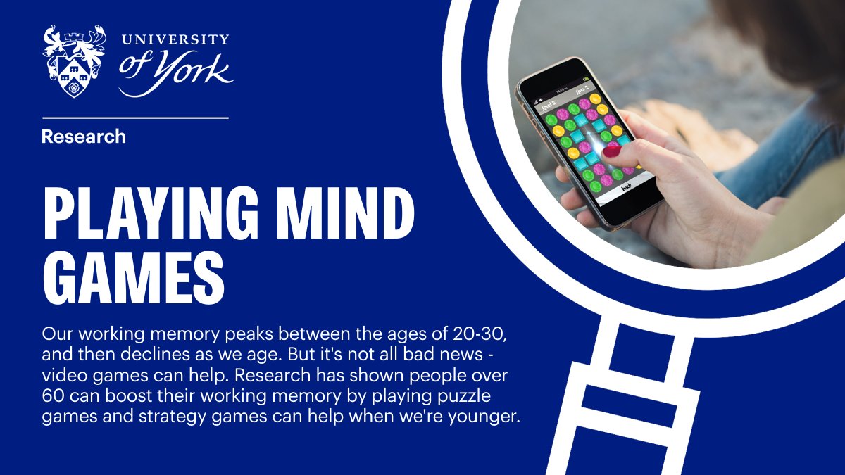 A new study by our researchers, including <a href="/fionamcnab3/">Fiona McNab</a> and <a href="/joe_cutting/">Joe Cutting</a>, has shown adults aged 60 and over who play digital puzzle games have the same memory abilities as people in their 20s. #YorkResearch bit.ly/3YAxsA4