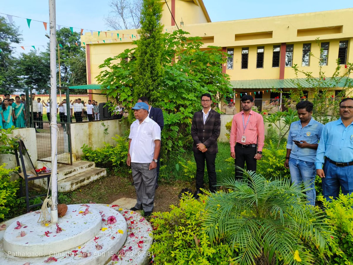 Flag hoisting held at Govt TSS College, Pathalgaon on the occasion of Independence Day