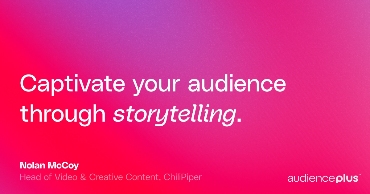 Storytelling is 🔑 to captivating your audience.
For the full article from Nolan McCoy, Head of Video and Creative Content, @ChiliPiper visit:
audienceplus.com/discover/maste…
#b2b #marketing #media #ownedmedia