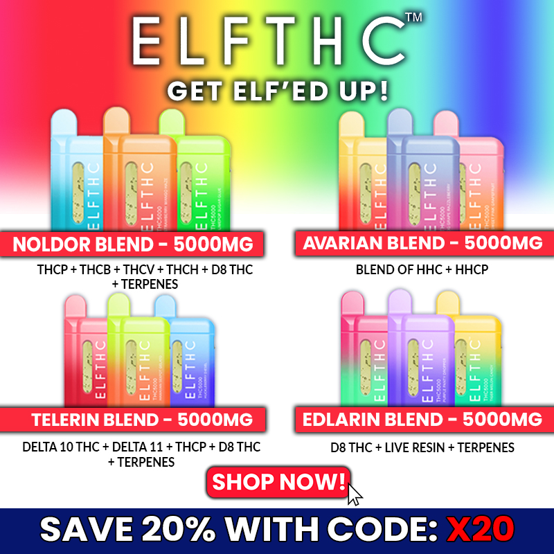 ELF THC Vape Pens come from the minds at ELF Bar to bring their sleek and  innovative designs to the THC world. With 4 different blends to choose  from, you can't go
